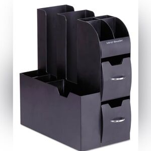 Black coffee Bar Accessory Organizer with Drawers